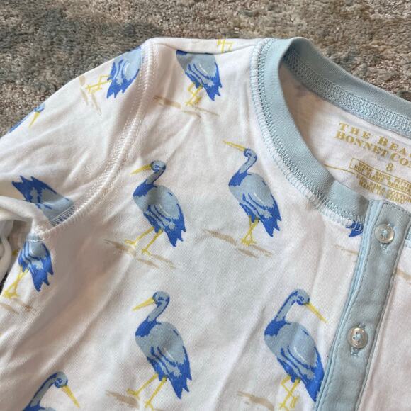 TBBC Sutton's Sweet Dream Pajamas Set Seaside Stork with Buckhead Blue 8 - Picture 5 of 10